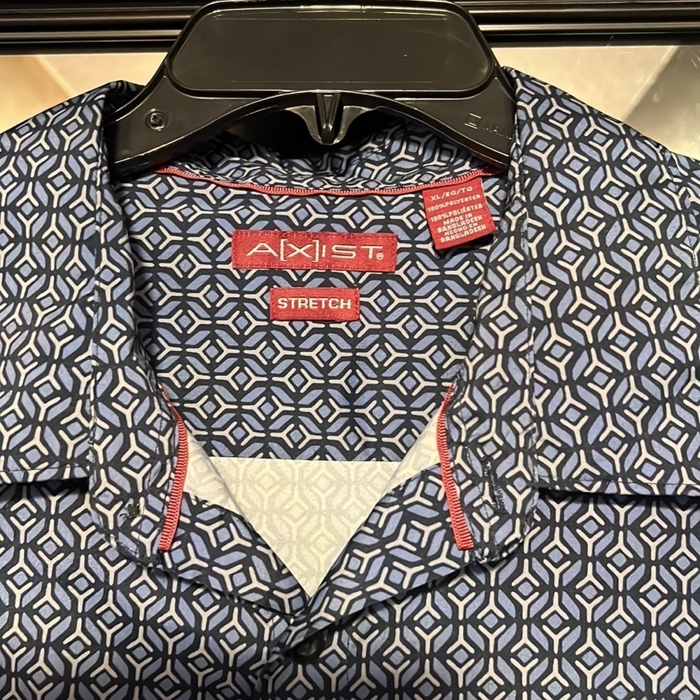 (EUC) NICE MENS BLUE PATERN DRESS SHIRT SZ XL